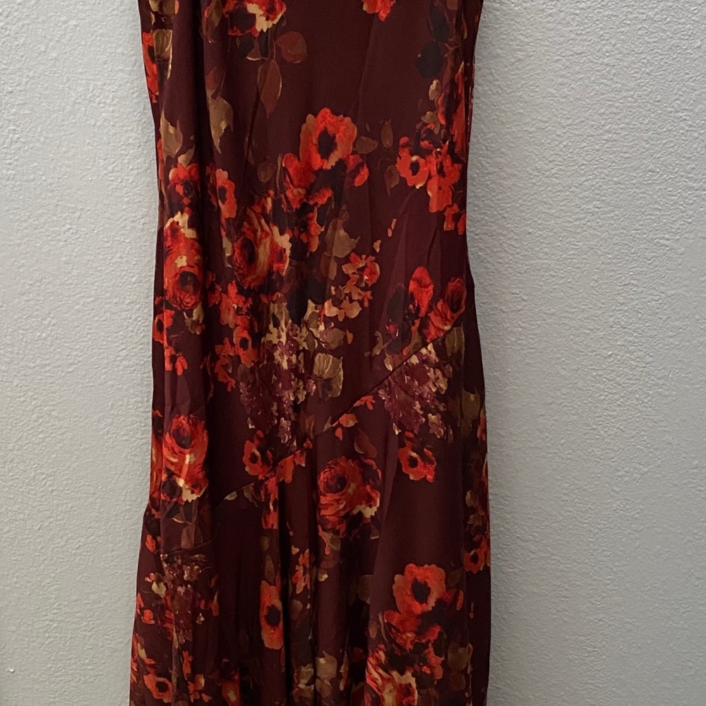 Flower satin high low dress